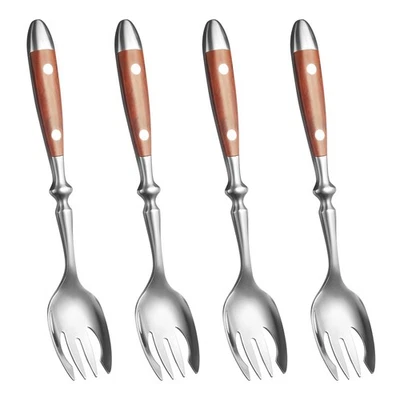 4 Pcs Sporks Set with Bakelite Handle,Salad Forks Spork for Salad,Fruit3308 - Изображение 1 из 4