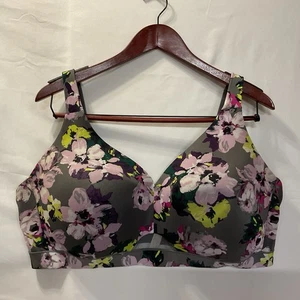 Cacique leicht gefütterter BH ohne Bügel Blumenmuster Größe 46DDD - Bild 1 von 12