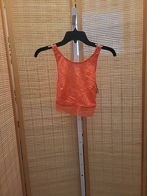 Xhilaration Bralette Womens Size Medium Hawaiian Coral Pullover Stretch Lace  - Image 1 of 4