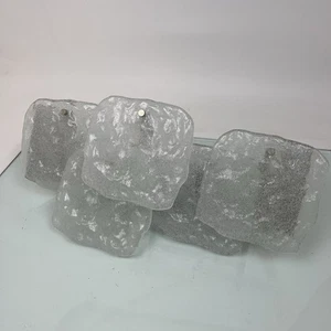 Vintage Kalmar Eisglas Wandlampe Mid Century Modern Wandleuchte Austria - Bild 1 von 12