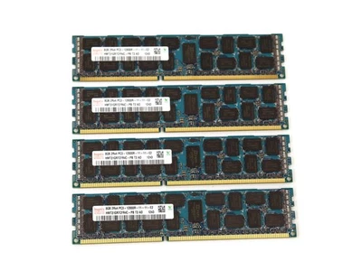 Hynix 32GB Kit (8GBx4) PC3-12800R DDR3 2Rx4 ECC Server Memory HMT31GR7CFR4C-PB - Image 1 of 3