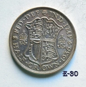 1936 UK 1/2 Crown Silver (E30)  FREE SHIPPING - Bild 1 von 2