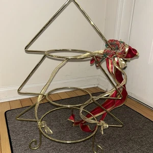 Portapiatti natalizi da dessert a 3 livelli in oro usato in ottime condizioni - Foto 1 di 5