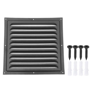10"x10" Stainless Steel Gable Vent, Exterior Wall Outlet Vent Cover Black - Picture 1 of 6