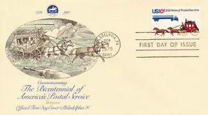 STORIA POSTALE-COPERTINA PRIMO GIORNO-EVENTO-PUBBLICITÀ-FLEETWOOD BICENTENARIO USPS #2 - Foto 1 di 2