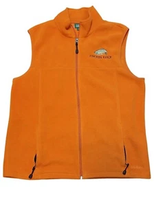 LL Bean Fleece Vest Mens Large Tall Orange Fishcreek Ranch Warm Layering Jacket - Picture 1 of 9