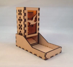 Raven Dadi Torre e Vassoio Ambra Finestra Acrilica DESIGN COMPATTO Taglio Laser MDF - Foto 1 di 6