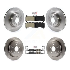 Front Semi-Metallic Rear Ceramic Pads And Disc Brake Rotors Kit For Cadillac CTS - Picture 1 of 14