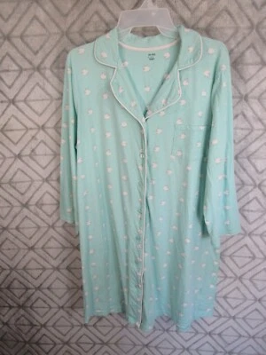 Vestido de Noche Rosa K Talla XL Verde Blanco Oveja Botones Frontal Manga Larga Bolsillo Foto 1 de 3