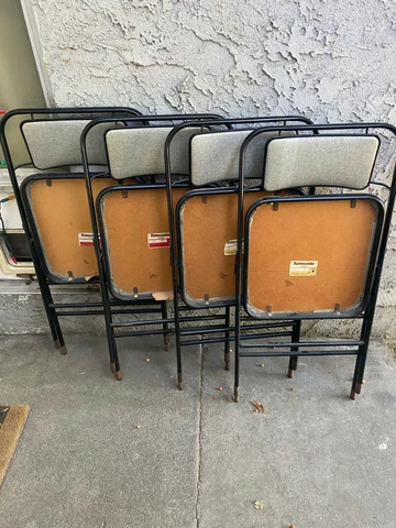 RARE RETRO VINTAGE SAMSONITE FOLDING CHAIRS SET OF 4 STYLE #6826 Cover