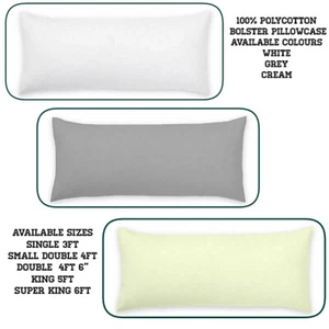 Bolster Pillowcase Orthopedic Polycotton Nursing Pregnancy Long Pillowcase Cover - Picture 1 of 4