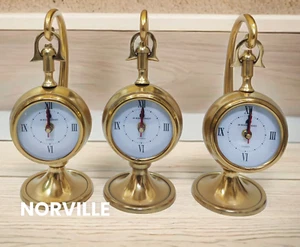 Antico Orologio da Tavolo Metallo Vetro Curvo Orologio da Scrivania per Tavol... - Foto 1 di 8