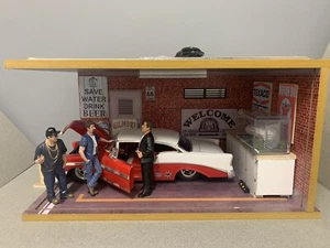 Built from Scratch Diorama – Garage for Old Skool 1956 Chevy Bel Air Custom Stre - Picture 1 of 10
