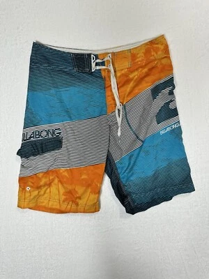 Шорты мужские Billabong размер 32 синие и оранжевые купальный костюм эластичные на шнурке пляжные - Изображение 1 из 4