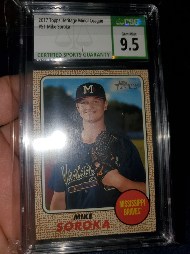 CSG 9.5💎Mint~Mike Soroka Rookie 2017 Topps Heritage Minors Braves🔥INVEST ! - Image 1 of 4