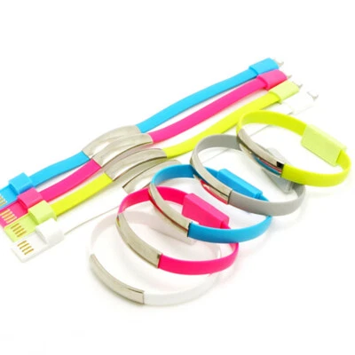 USB Data Charge Sync Cable Charger Bracelet Wrist Band For iPhone Samsung   ↷ - Image 1 of 4