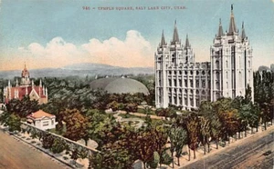 Postcard UT: Temple Square, Salt Lake City, Utah, Early 1900's Unposted WB - Picture 1 of 2