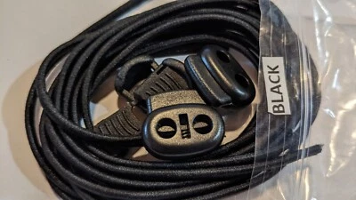 Cordones elásticos NEGRO sin ataduras cordones de bloqueo cuerdas de zapatos palanca de bloqueo Foto 1 de 4