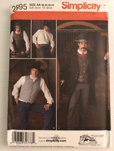 Simplicity 2895 Sewing Pattern Men's Frock Coat Shirt Vest Costume Sizes: 38-44 - Picture 1 of 7