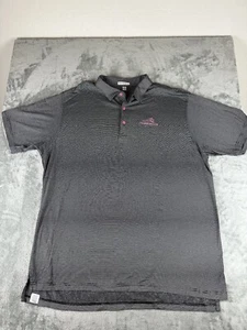 Peter Millar Polo Golf 2XL XXL Black W/ White Stripes Pink Embroidered Club - Picture 1 of 10