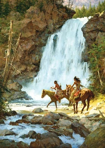 "CROSSING BELOW THE FALLS" LIMITED EDITION PRINT BY HOWARD TERPNING - Picture 1 of 10