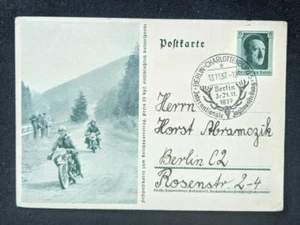 1937 Berlin Germany Motorcycle Racing Postcard Cover - Picture 1 of 2