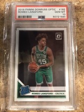 Romeo Langford PSA 10 2019 Panini Donruss Optic Boston Celtics Rookie Gem Mint