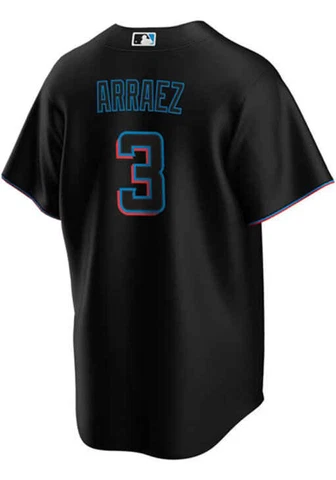 Miami Marlins Luis Arraez #3 Nike Men's Black Official MLB Player Jersey Cover