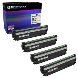 4PK Set For HP 651A- CE340A Black, CE341A Cyan, CE343A Magenta, & CE342A Yellow - Picture 1 of 4