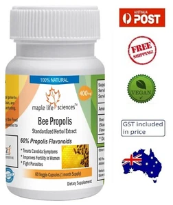 Bee Propolis Extract (60% Propolis Flavonoids) Capsules - 400mg - AU Stock - Bild 1 von 2