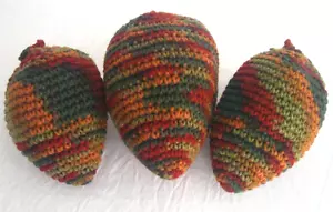 Hornet Nest Decoy Wasp & Flying Insect Deterrent Set 3 Crocheted Handcrafted New - Picture 1 of 7