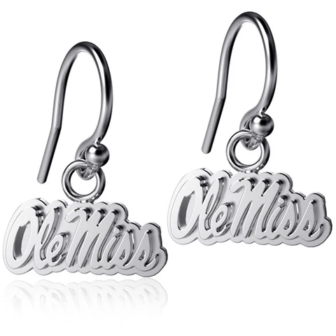 Dayna Designs Ole Miss Rebels Silver Dangle Earrings Cover