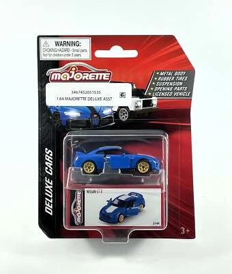 Nissan GT-R Majorette Deluxe 2023 ruedas azul dorado coche modelo fundido a presión 1:64 Foto 1 de 2