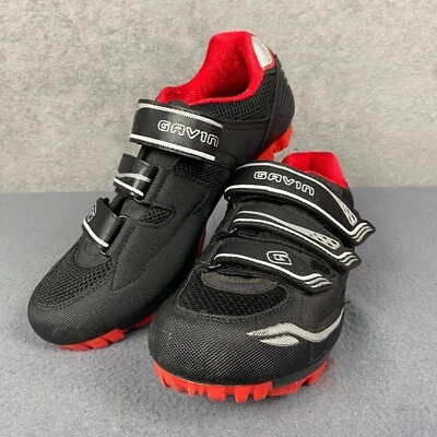 Gavin MTB Mountain Bike Mens 10 Black Red Adjustable Strap Indoor Cycling Shoes - Image 1 of 4