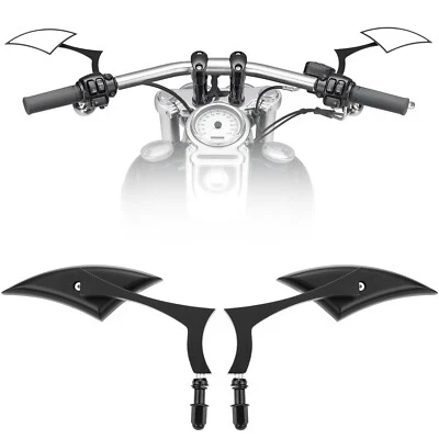 Par de espejos retrovisores negros con hoja de lanza para Sportster/Softail/Road King Foto 1 de 4