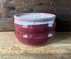Country Stoneware Candle-Hand Thrown-Soy Wax-Frankincense And Myrrh scented-302 - Picture 1 of 4