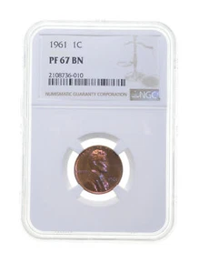 PF67 BN 1961 Lincoln Memorial Cent - Graded NGC Red/Orange Toned *4396 - Picture 1 of 3