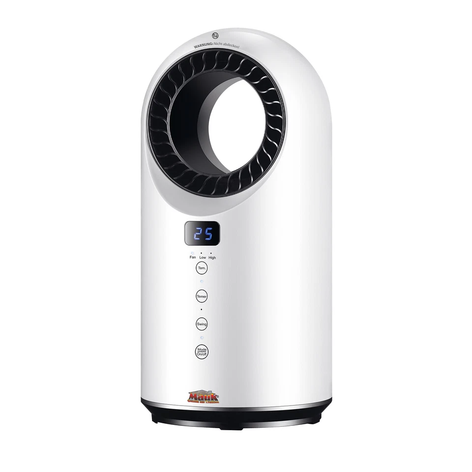 MAUK® Bladeless Badezimmer Heizlüfter & Design Smart PTC Ventilator 2 in 1 - Bild 1 von 4