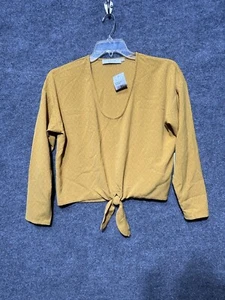 ASTR the Label Long Sleeve Blouse Top Yellow Womens Size Small NWT - Picture 1 of 8