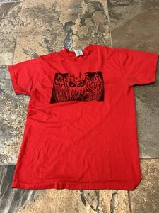 Vintage Y2K Octopus Box Logo Red T Shirt Size Small - Picture 1 of 7