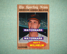 Hoyt Wilhelm All Star Baltimore Orioles 1962 Style Custom Baseball Art Card