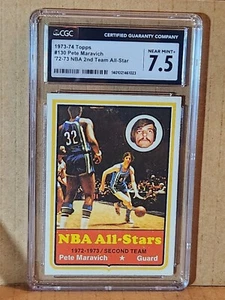 1973 Topps Basketball Pete Maravich ALL-STAR #130 CGC 7.5 FRESH GRADE MINT SLAB - Picture 1 of 2