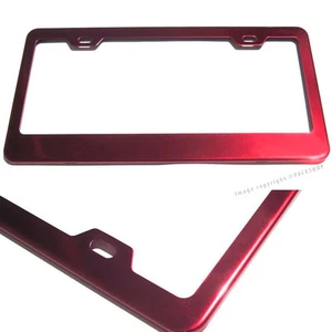 Red Coated New Stainless Steel License Plate Frame For Mercedes Benz Mitsubishi - Bild 1 von 8