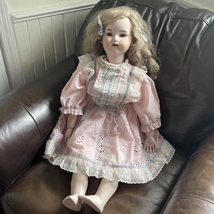 Armand Marseille 37” Doll Bisque Cloth Open Mouth w/Teeth Germany 390 A18M Repro - Picture 1 of 17