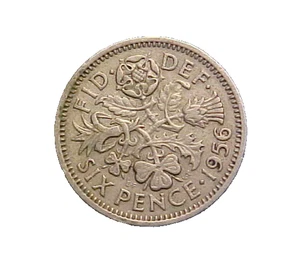 1956 Great Britain 6 Pence Elizabeth II KM# 903-Very Nice Circ-c6721xux - Picture 1 of 2