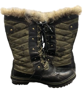 Sorel Tofino II Women’s Size 8 Boots Black & Green Camo Waterproof - Picture 1 of 19