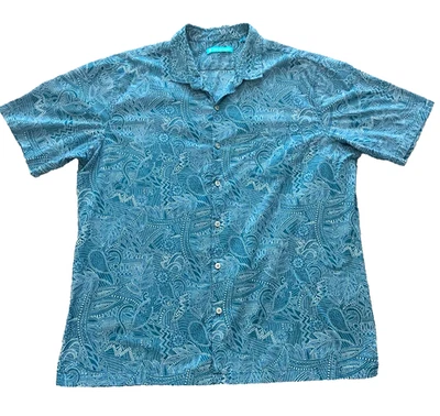 Гавайская рубашка Tori Richard 100% хлопок газон племенная тема сделано на Гавайях размер XL - Изображение 1 из 4