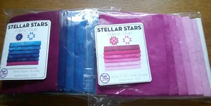 Lot of 2 Stellar Stars Fabric Club Fat Quarter Bundles Purple Daisies Quilting - Picture 1 of 3