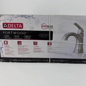 Grifo de baño Delta Portwood mango de un solo orificio - níquel cepillado - 15770LF-SP - Imagen 1 de 7