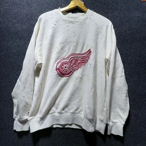 ccm detroit redwings distressed white sweatshirt - Picture 1 of 10